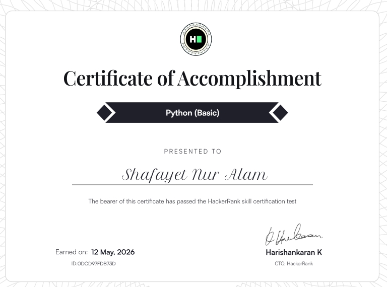 Python (Basic) Certificate